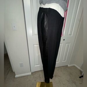 torrid Black Faux Leather-Trim High-Rise Leggings